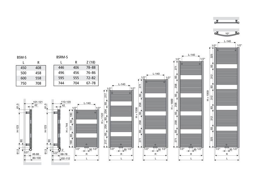 Kaloryfer Malva - rysunek techniczny
