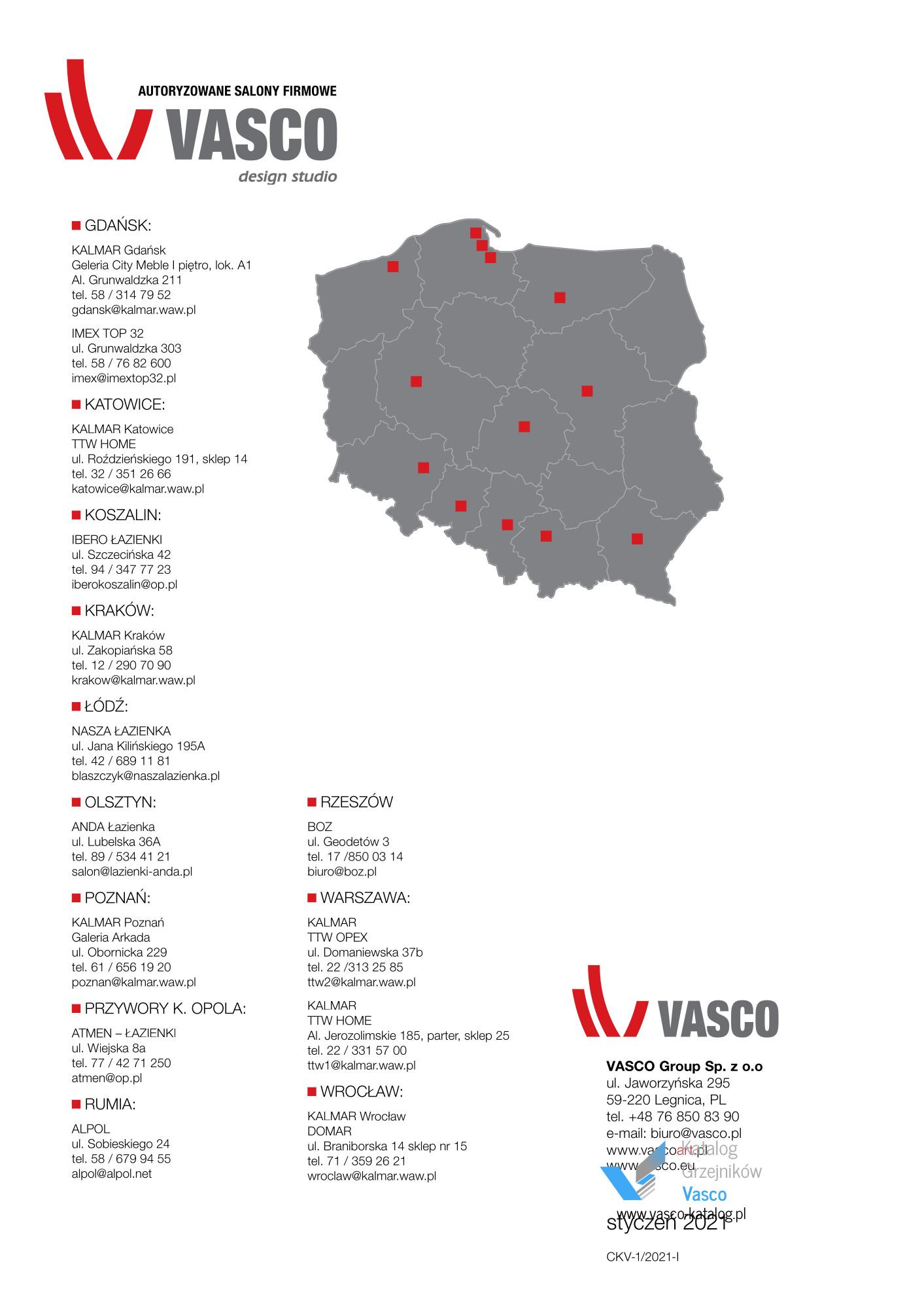 Katalog Vasco 2021 - Autoryzowane salony firmowe Vasco